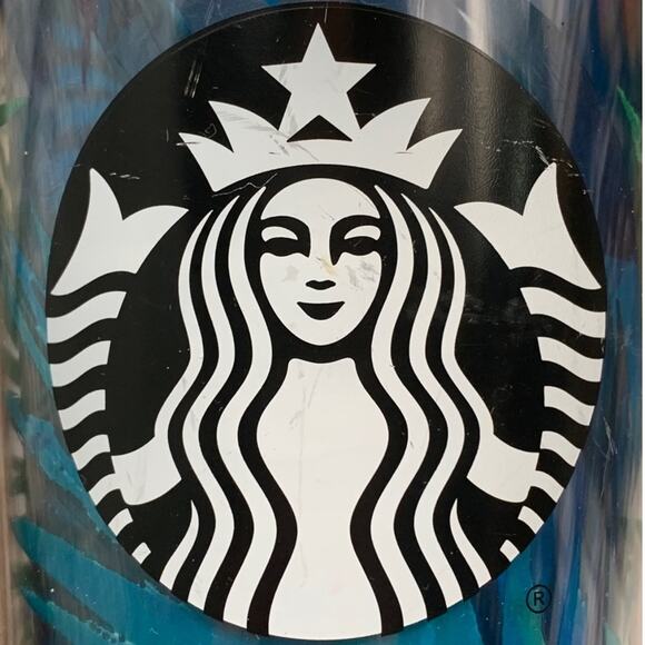 Starbucks Hawaii 24oz Cold Drink Cup Venti Blue Green Palm Tree Tropical Tumbler - Picture 3 of 15